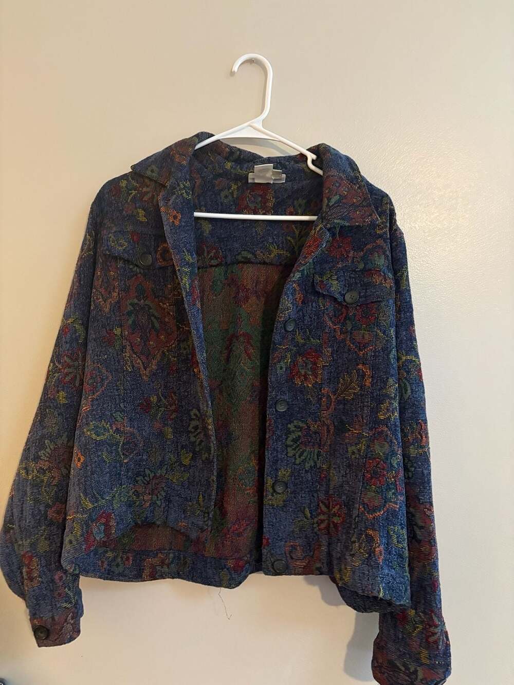 Coldwater Creek Women's Floral Tapestry Button-Down Jacket Size L